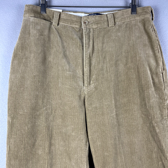 VTG Polo Ralph Lauren Corduroy Philip Pant Mens 35x32 Beige 90s Preppy NEW - Picture 2 of 13
